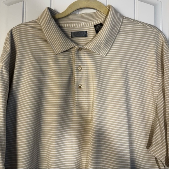 Izod Tan Polo Shirt Classic Knit Short Sleeve - Picture 2 of 7